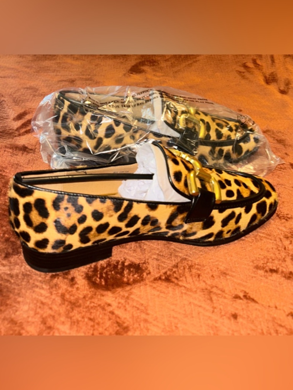 Nine West Leopard-Print Loafers with Gold Horsebit - Picture 2 of 2